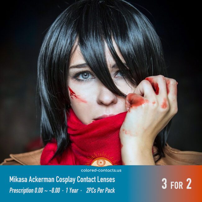 Mikasa Ackerman Cosplay Contact Lenses - Colored Contacts Mikasa Ackerman Cosplay Contact Lenses Premium Colored Contact Lenses