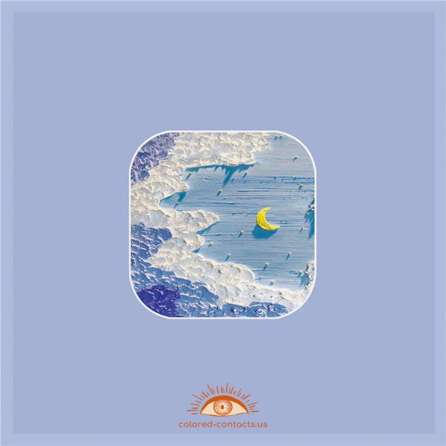 Moon Oil Painting Contact Lenses Case