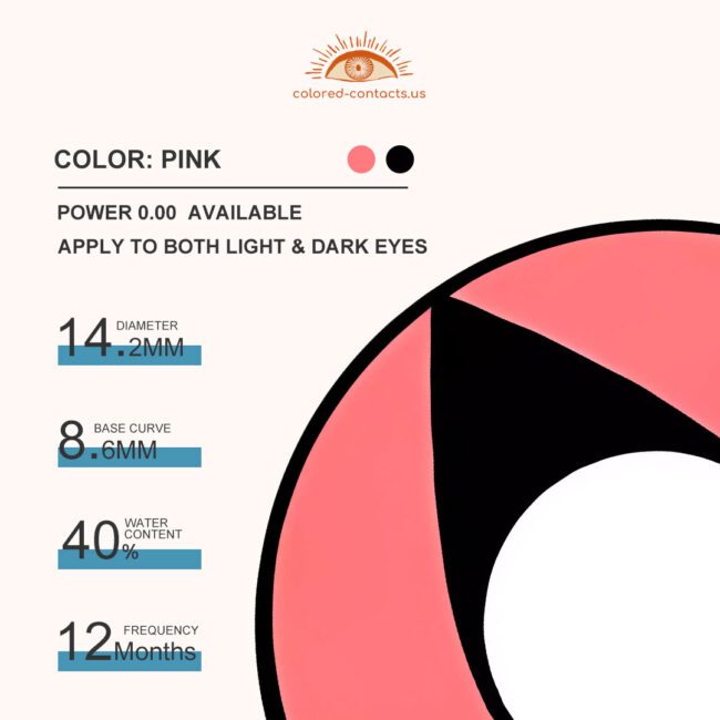 Pink Cat Eye Contacts - Colored Contacts Pink Cat Eye Contacts Premium Colored Contact Lenses
