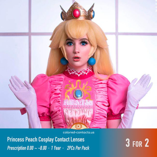 Princess Peach Cosplay Contact Lenses - Colored Contacts Princess Peach Cosplay Contact Lenses Premium Colored Contact Lenses