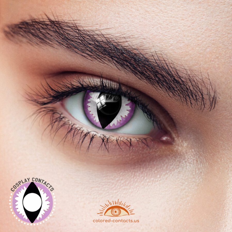 Purple White Cat Eye Contacts - Image 2