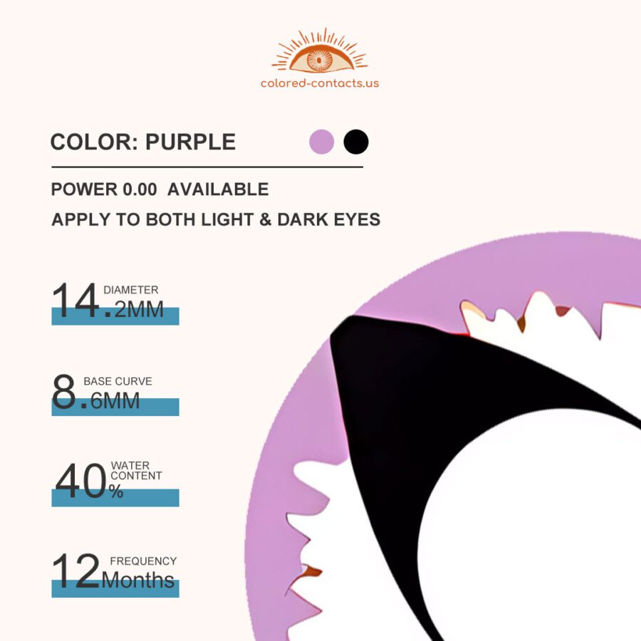 Purple White Cat Eye Contacts - Image 3