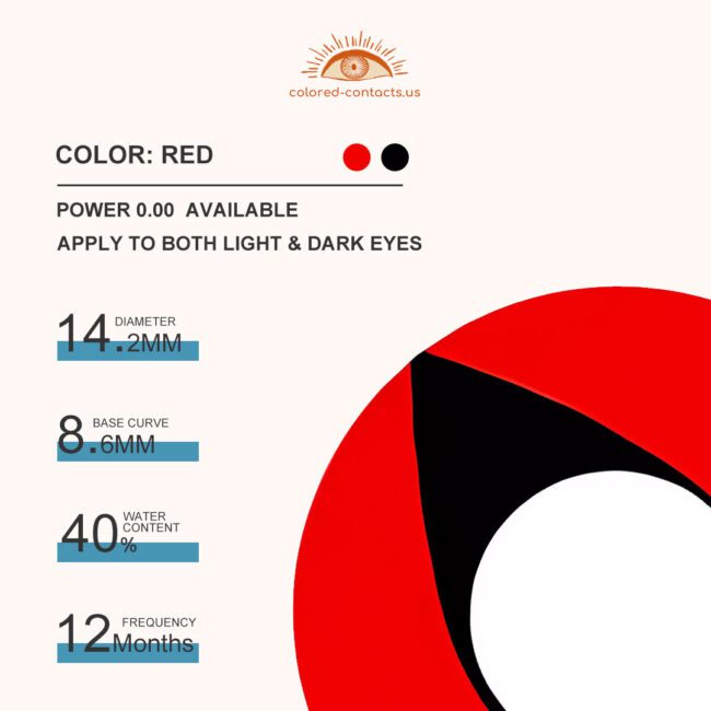 Red Cat Eye Contacts Premium Colored Contact Lenses
