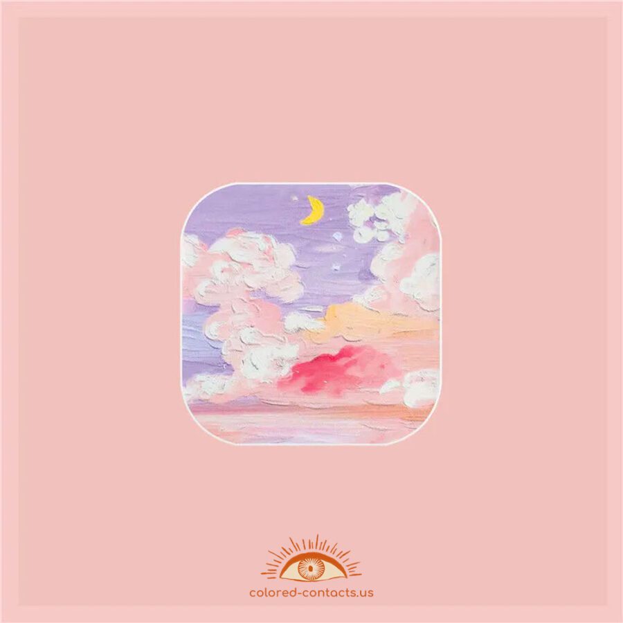 Romantic Clouds Oil Painting Contact Lens Case