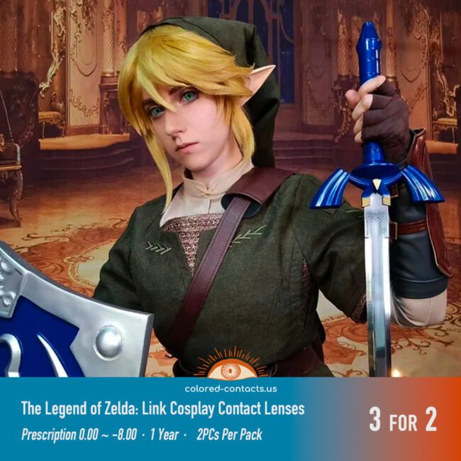 The Legend Of Zelda: Link Cosplay Contact Lenses - Colored Contacts The Legend Of Zelda: Link Cosplay Contact Lenses Premium Colored Contact Lenses