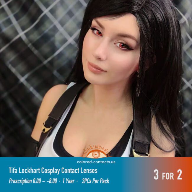 Tifa Lockhart Cosplay Contact Lenses - Colored Contacts Tifa Lockhart Cosplay Contact Lenses Premium Colored Contact Lenses