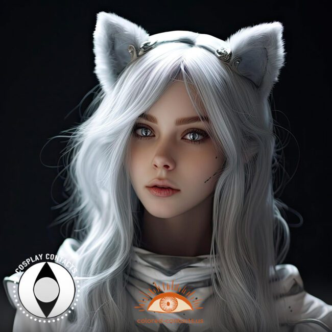 White Cat Eye Contacts