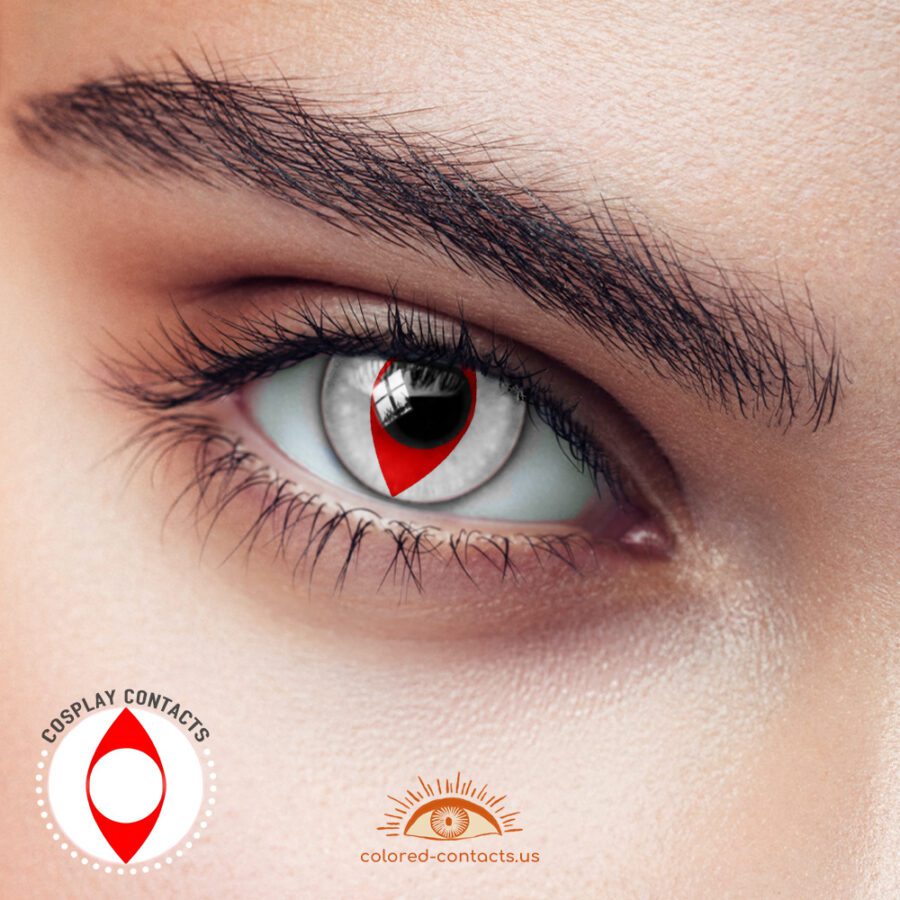 White Red Cat Eye Contacts - Image 2