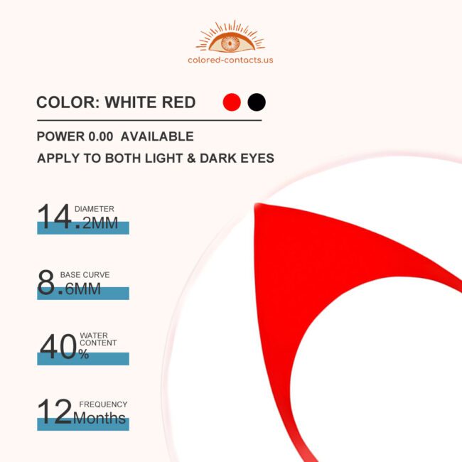 White Red Cat Eye Contacts - Colored Contacts White Red Cat Eye Contacts Premium Colored Contact Lenses