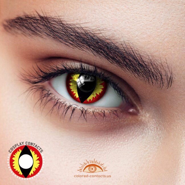 Yellow Red Cat Eye Contacts - Colored Contacts Yellow Red Cat Eye Contacts Premium Colored Contact Lenses