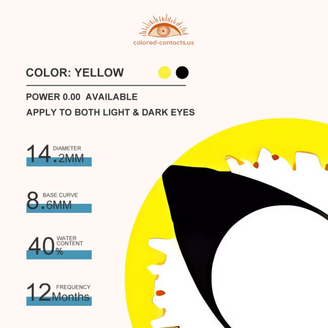 Yellow White Cat Eye Contacts - Colored Contacts Yellow White Cat Eye Contacts Premium Colored Contact Lenses