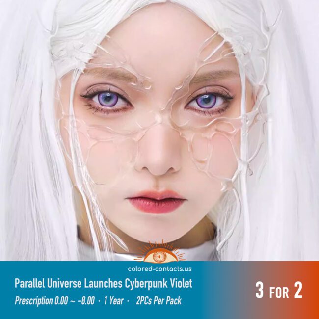 Parallel Universe Launches Cyberpunk Violet Contact Lenses - Colored Contacts Parallel Universe Launches Cyberpunk Violet Contact Lenses Premium Colored Contact Lenses
