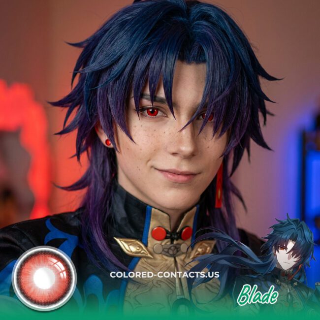 Honkai Blade Cosplay Contact Lenses for a Fierce Red-Eyed Look