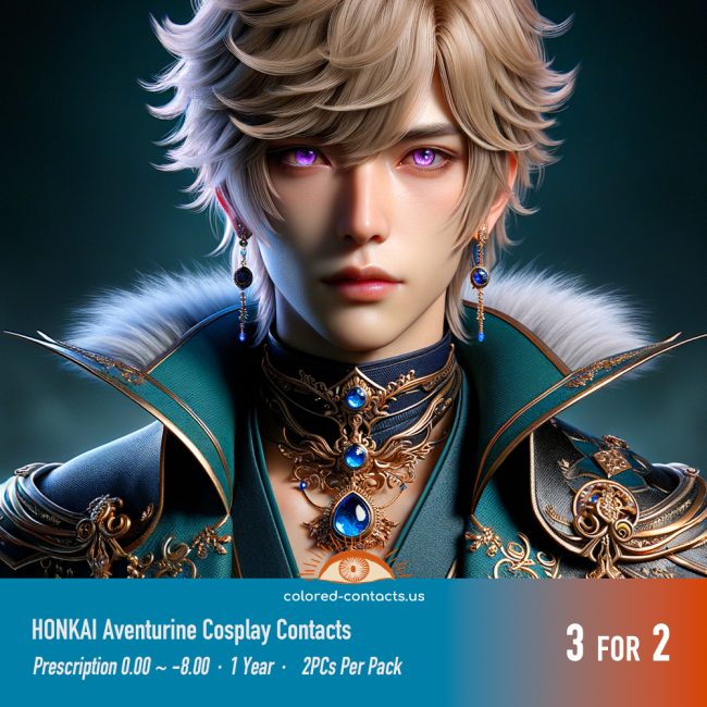 Honkai Aventurine Cosplay Contacts - Colored Contacts Honkai Aventurine Cosplay Contacts Premium Colored Contact Lenses
