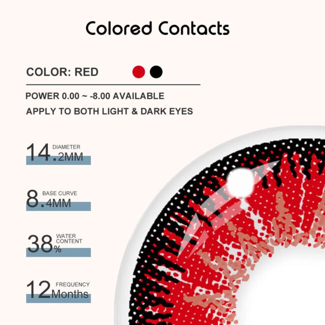 Bleach - Abarai Renji Cosplay Contacts - Colored Contacts Bleach - Abarai Renji Cosplay Contacts Premium Colored Contact Lenses