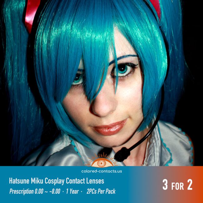 Vocaloid: Hatsune Miku Cosplay Contact Lenses - Colored Contacts Hatsune Miku