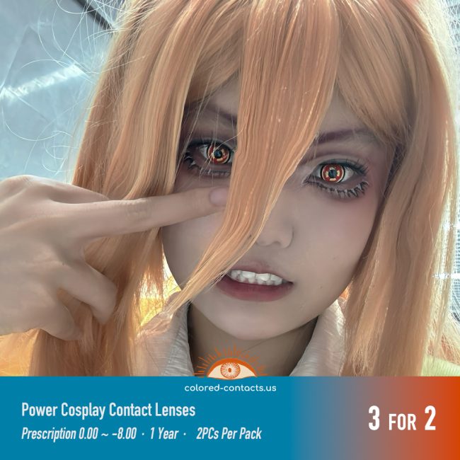 Chainsaw Man - Power Cosplay Contact Lenses - Colored Contacts Power Cosplay Contact Lenses