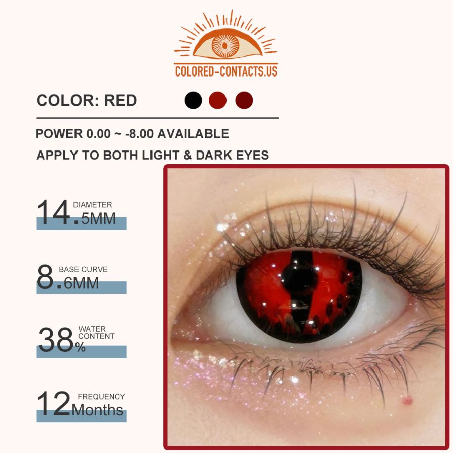 Dragonslit Ruby Colored Contact Lenses - Image 2