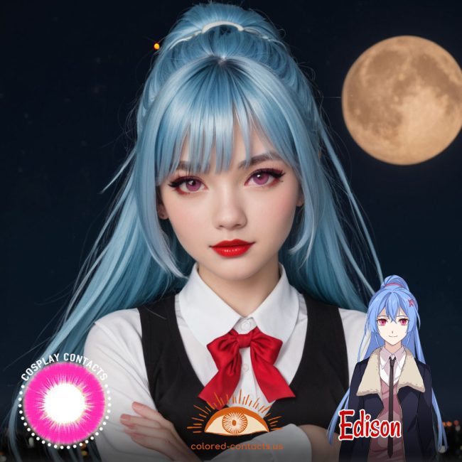Edison Cosplay Pink Contact Lenses