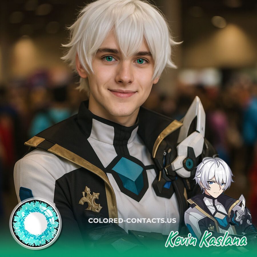 Honkai Impact 3Rd: Kevin Kaslana Cosplay Light Blue Contact Lenses