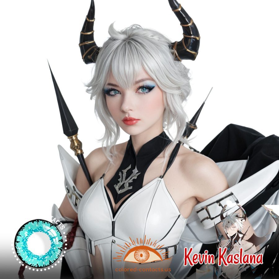 Honkai Impact 3Rd: Kevin Kaslana Cosplay Light Blue Contact Lenses