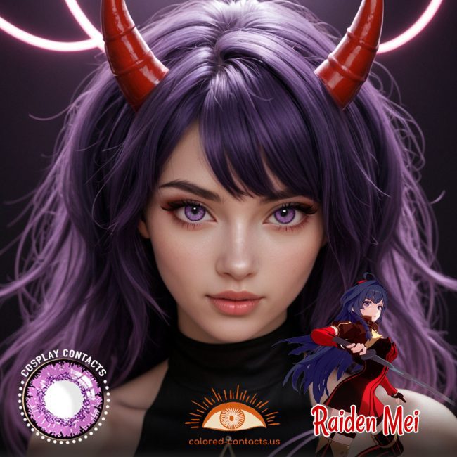 Honkai Impact 3rd: Raiden Mei Cosplay Purple Contact Lenses