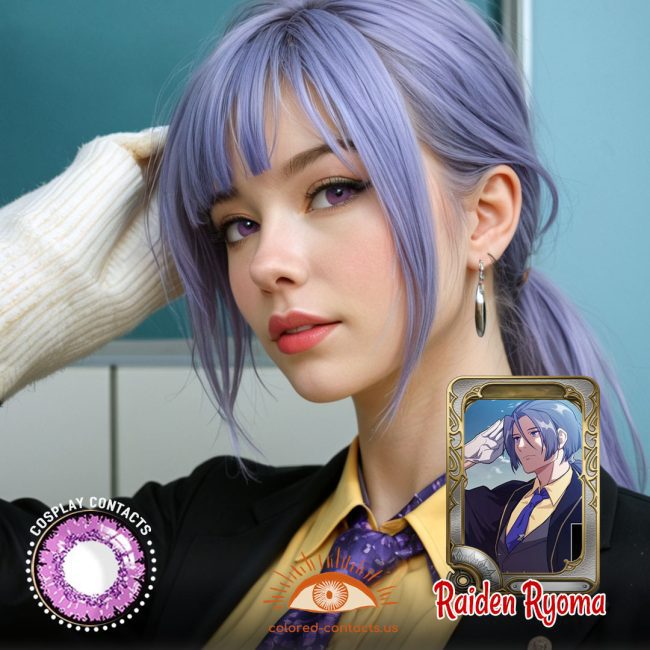 Raiden Ryoma Cosplay Purple Contact Lenses