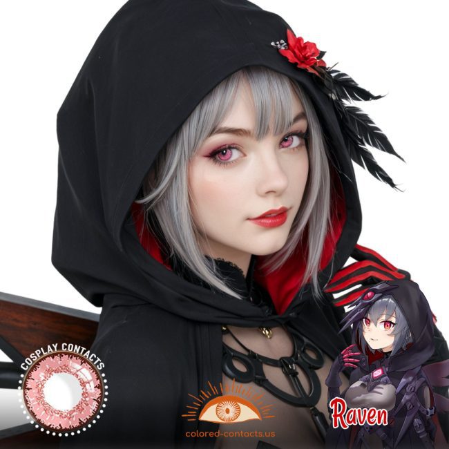Raven Cosplay Pink Contact Lenses