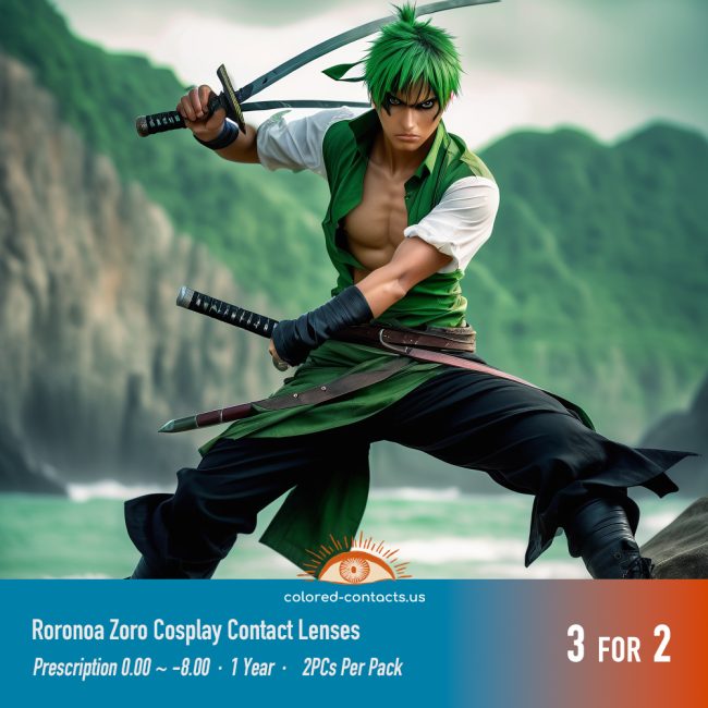Roronoa Zoro Cosplay Contact Lenses - Colored Contacts Roronoa Zoro Cosplay Contact Lenses Premium Colored Contact Lenses