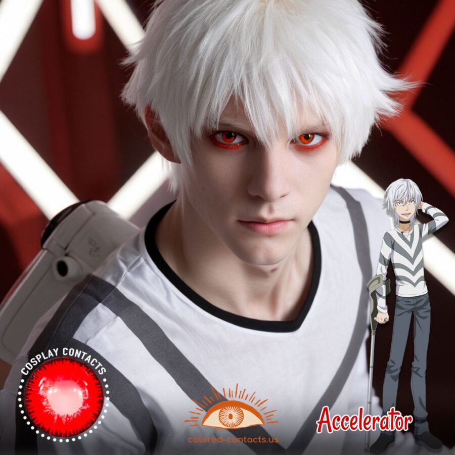 Accelerator Cosplay Red Contact Lenses