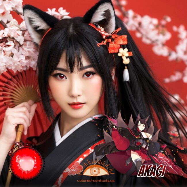 Akagi Cosplay Red Contact Lenses