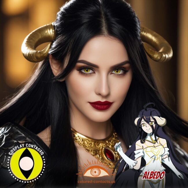 Albedo Cosplay Yellow Cat Eye Contact Lenses