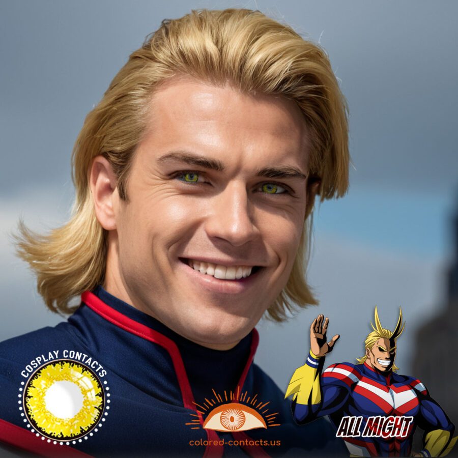 All Might Cosplay Yellow Contact Lenses