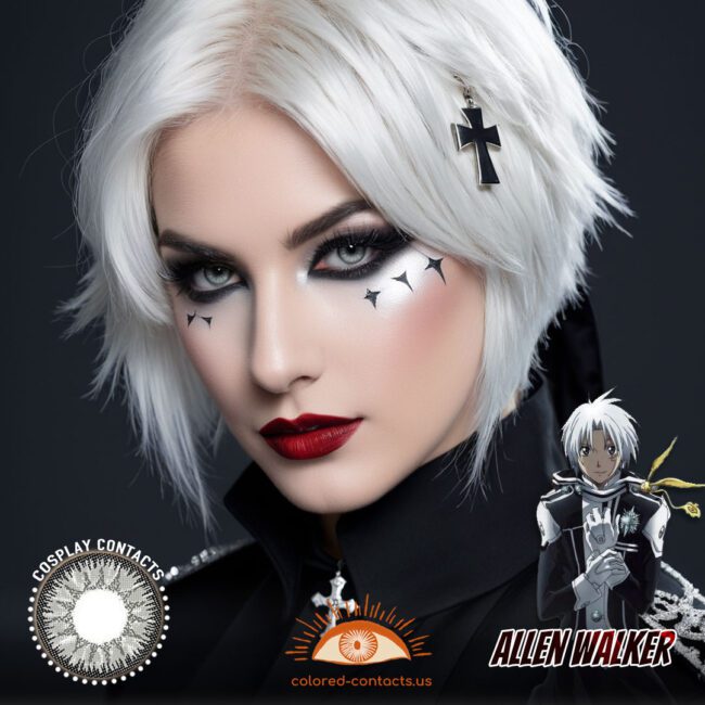 Allen Walker Cosplay Silver-Gray Contact Lenses