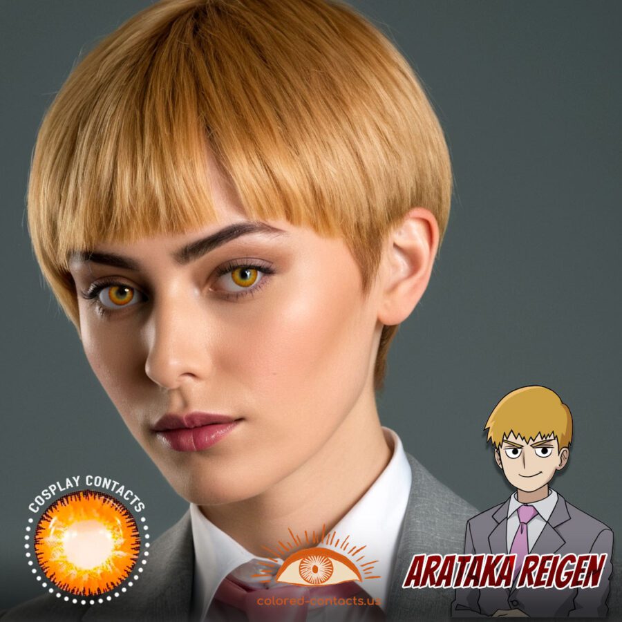 Arataka Reigen Cosplay Brown Contact Lenses