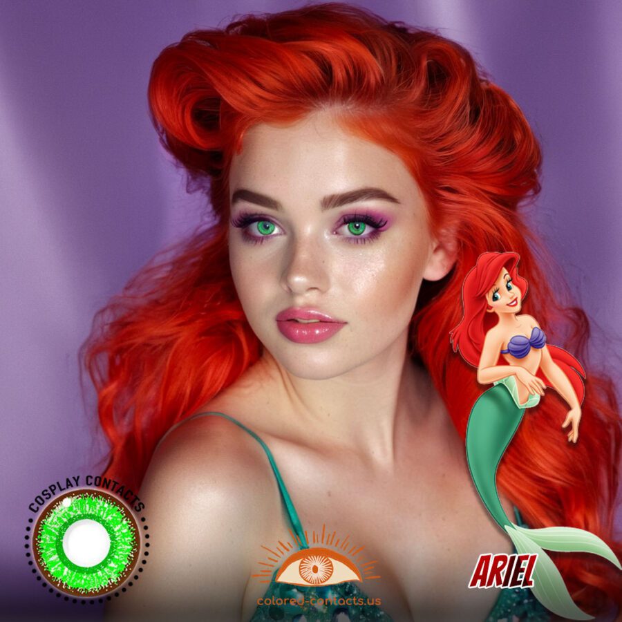 Ariel Cosplay Green Contact Lenses
