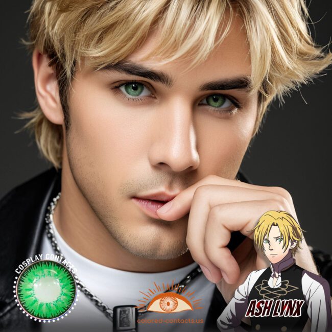 Ash Lynx Cosplay Green Contact Lenses