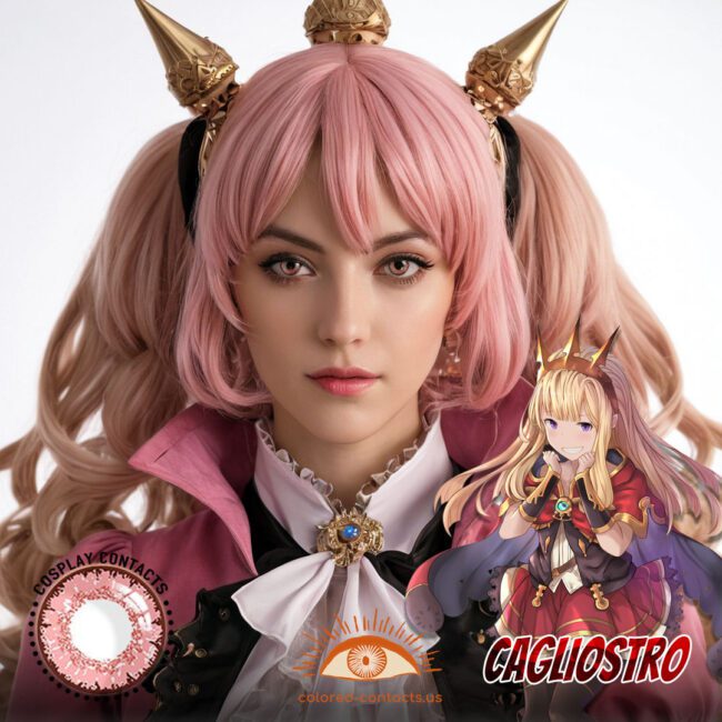 Cagliostro Cosplay Pink Contact Lenses
