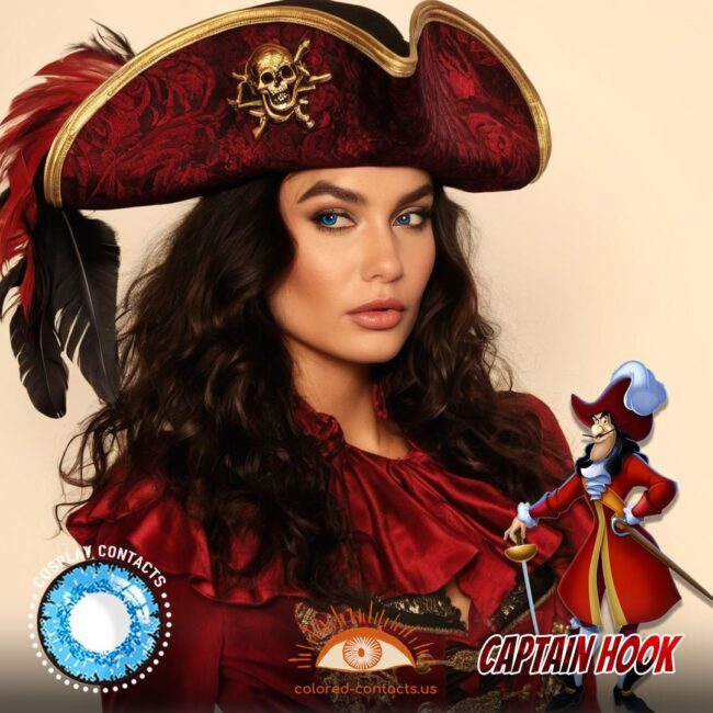 Captain Hook Cosplay Blue Contact Lenses