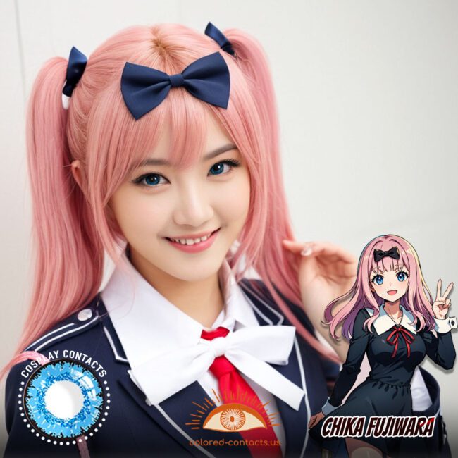 Chika Fujiwara Cosplay Blue Contact Lenses