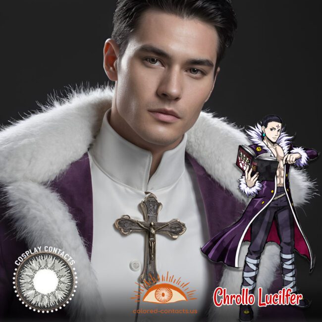 Chrollo Lucilfer Cosplay Grey Contact Lenses