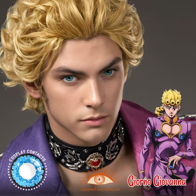 Giorno Giovanna Cosplay Blue Contact Lenses