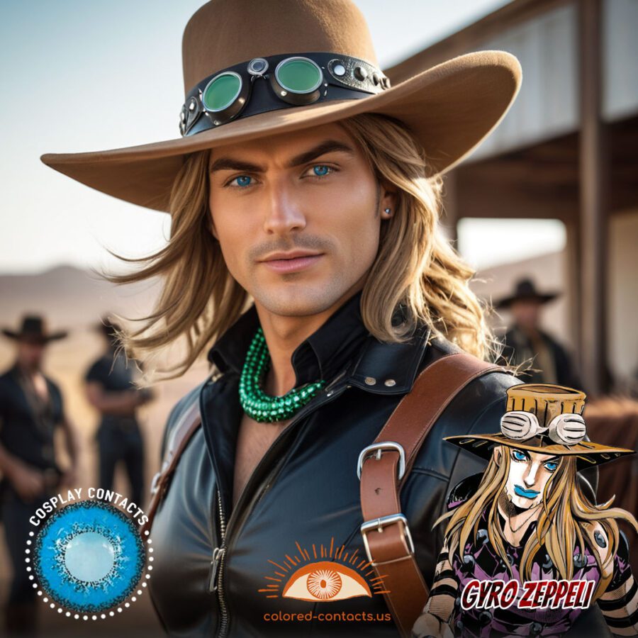 Gyro Zeppeli Cosplay Blue Contact Lenses
