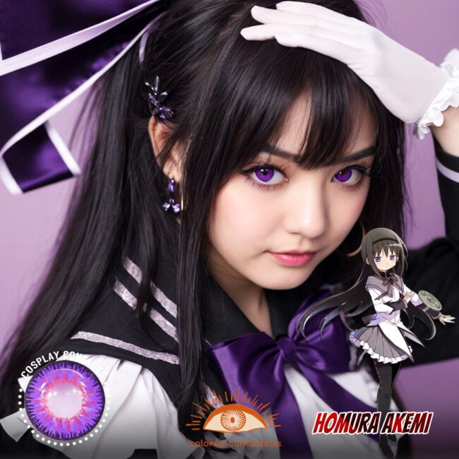 Homura Akemi Cosplay Purple Contact Lenses