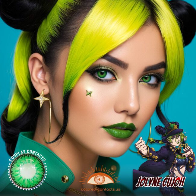 Jolyne Cujoh Cosplay Green Contact Lenses