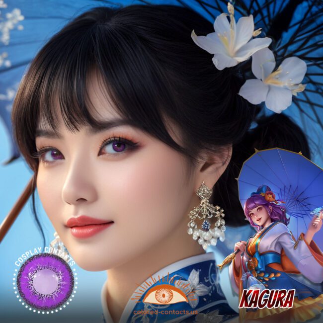Kagura Cosplay Purple Contact Lenses