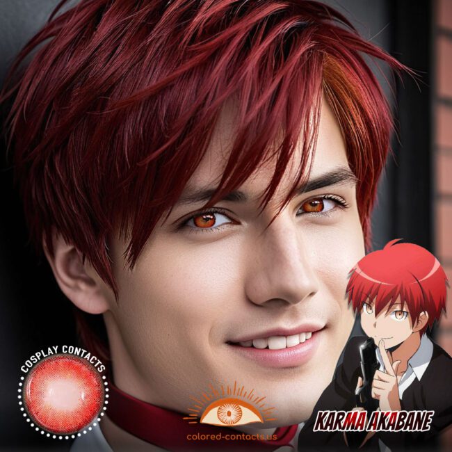 Karma Akabane Cosplay Red Contact Lenses