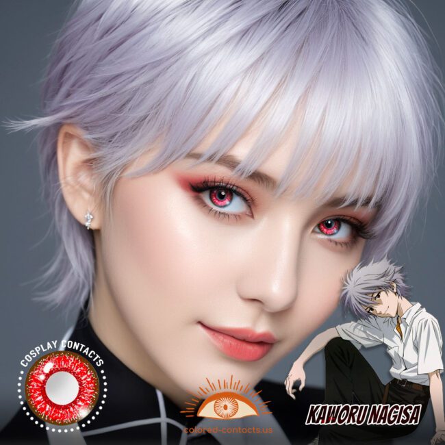 Kaworu Nagisa Cosplay Red Contact Lenses