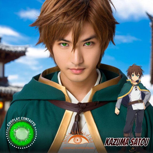 Kazuma Satou Cosplay Green Contact Lenses