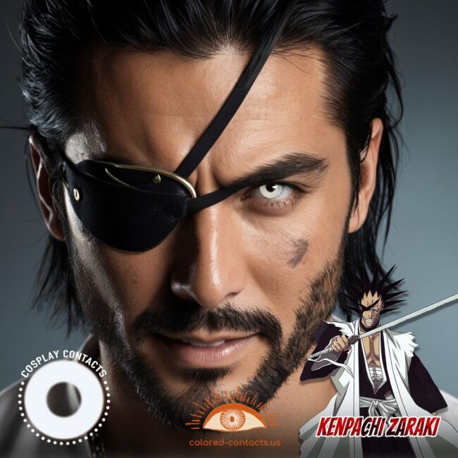 Kenpachi Zaraki Cosplay White Contact Lenses